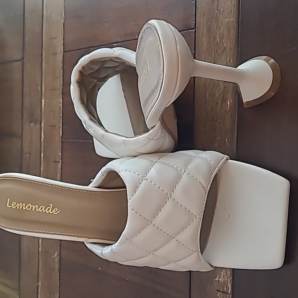 lemonade white quilted slip on heels size 11 - Picture 1 of 6